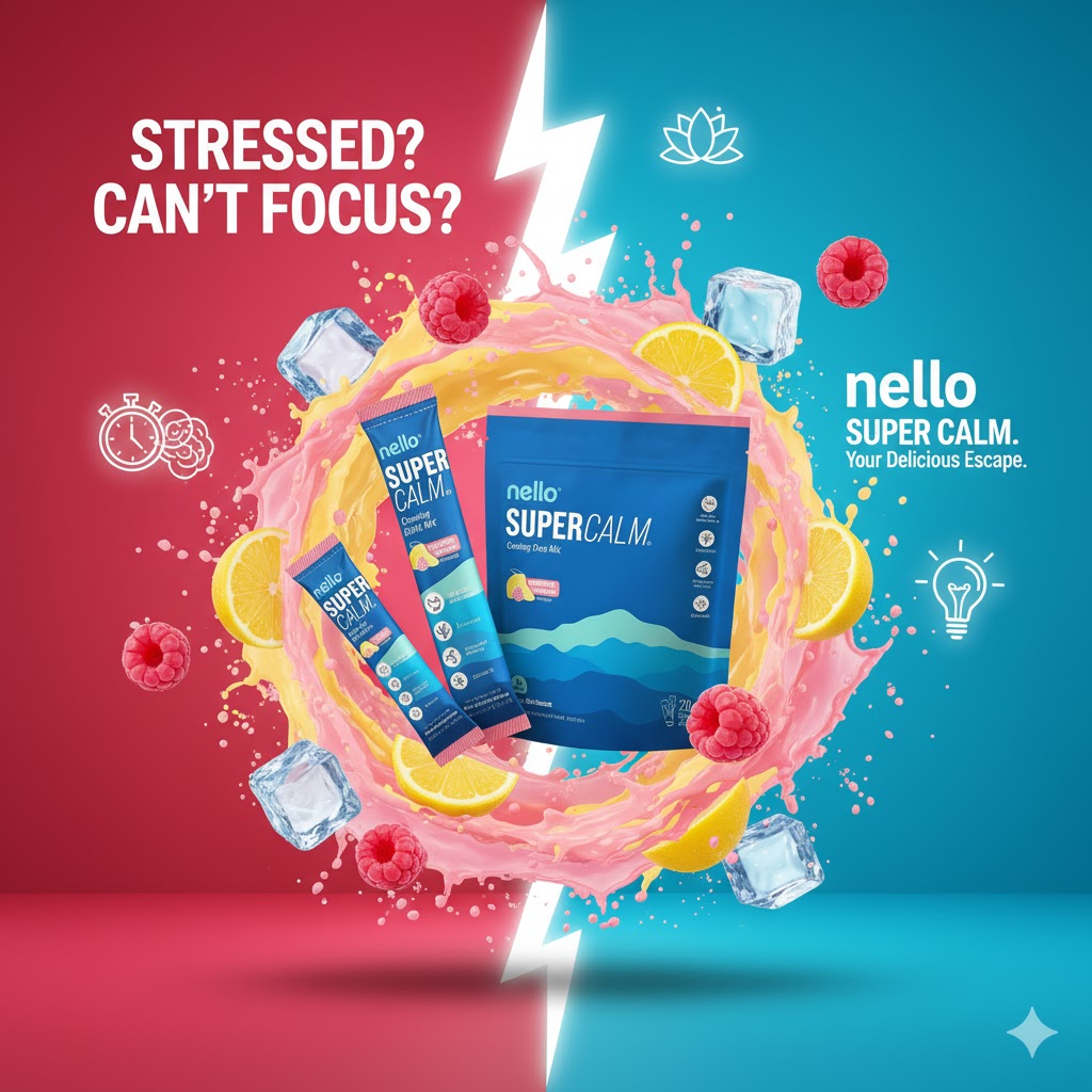 SuperCalm Stress Relief Drink Mix – Balance Cortisol & Sleep Better Naturally - 40Ct