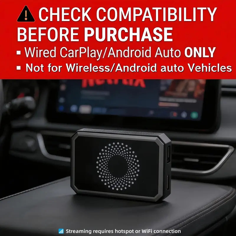 Upgrade Your Drive: Plug & Play Wireless CarPlay, Android Auto & HD Video Streaming