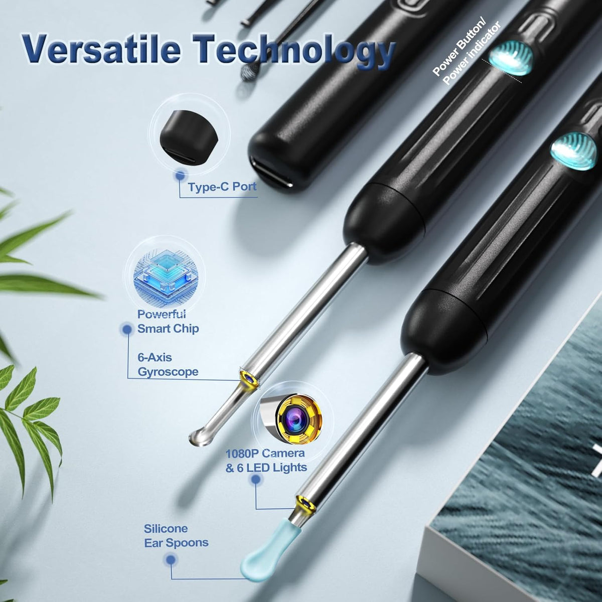 Ear Wax Removal Tool With Camera, 1 Set Portable Type-C Rechargeable Ear Cleaner, Waterproof Endoscope Ear Cleaning Tool, Earwax Removal Tool, Earwax Removal Kit