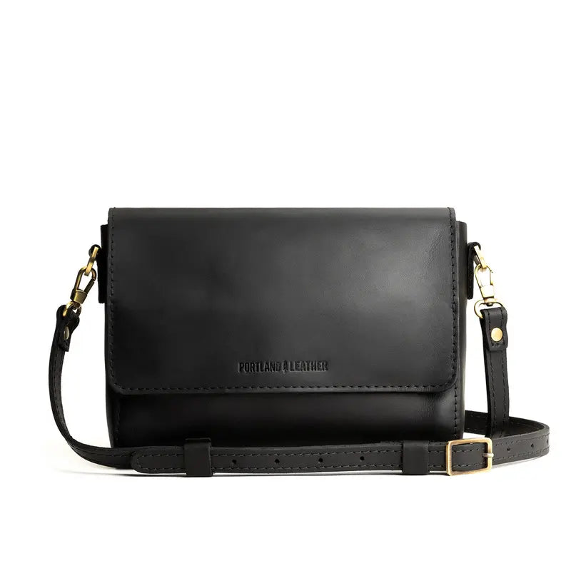 Convertible Leather Metro Crossbody Bag & Flap Clutch
