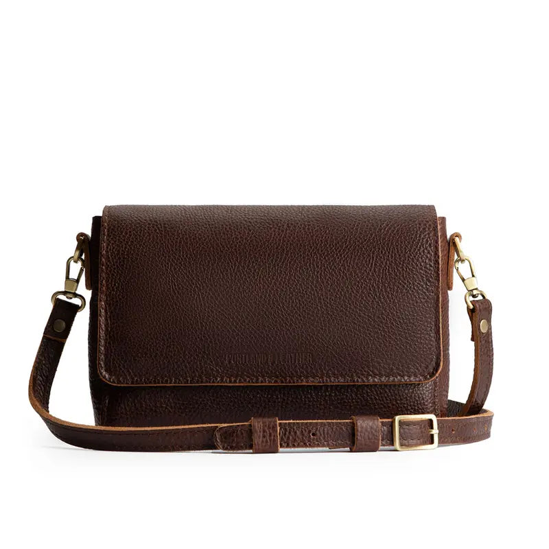 Convertible Leather Metro Crossbody Bag & Flap Clutch