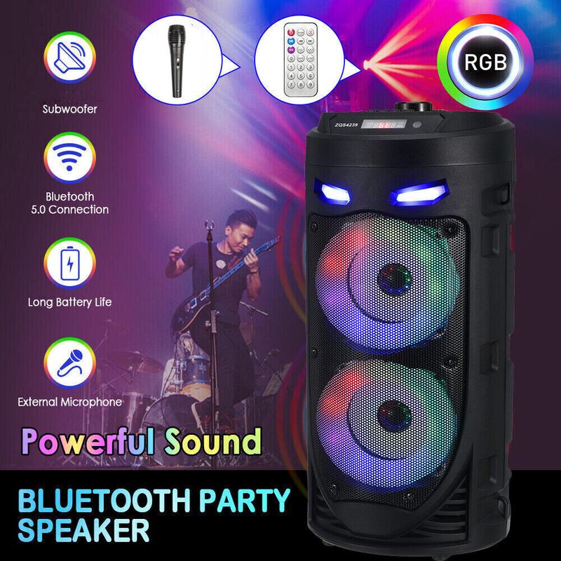 Ultra-Volume Bluetooth Party Speaker with Powerful Subwoofer & RGB Lights