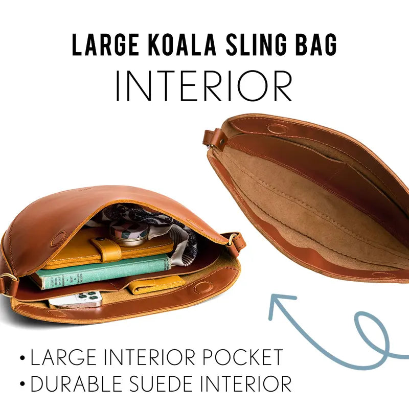 Soft Full-Grain Leather Koala Sling & Chest Crossbody Bag