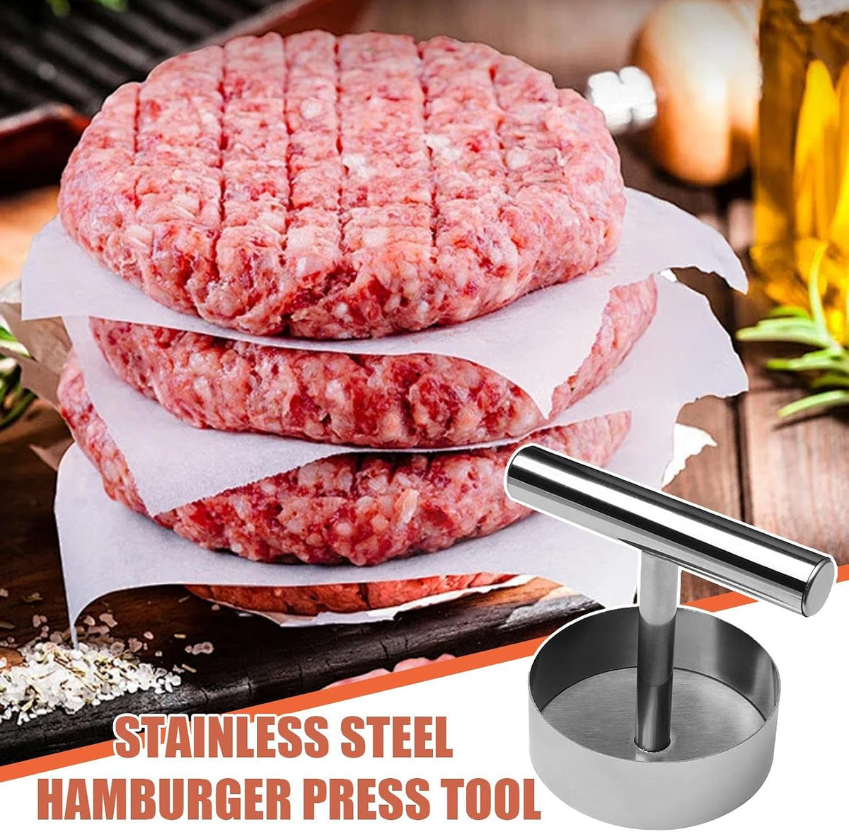 Effortless Stainless Steel Burger Press for Perfect Patty Making