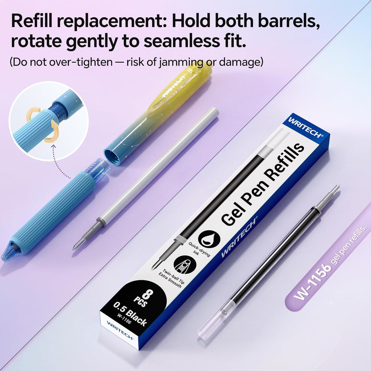Smooth Quick-Dry Retractable Gel Pens (0.7mm Fine Point)