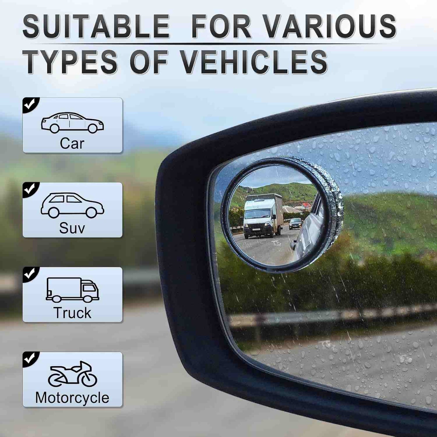 360° HD Blind Spot Mirrors: Drive & Park With Total Confidence