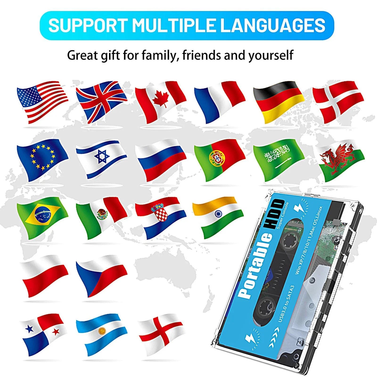 Pocket Super Console Ultimate Retro Disk Gaming Console Cassette