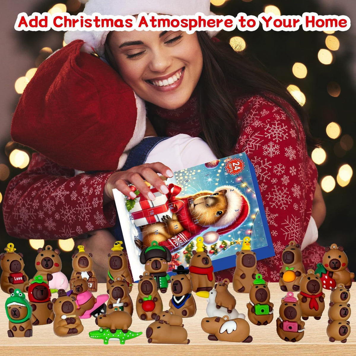 Capybara 24-piece advent calendar set, source product photo.