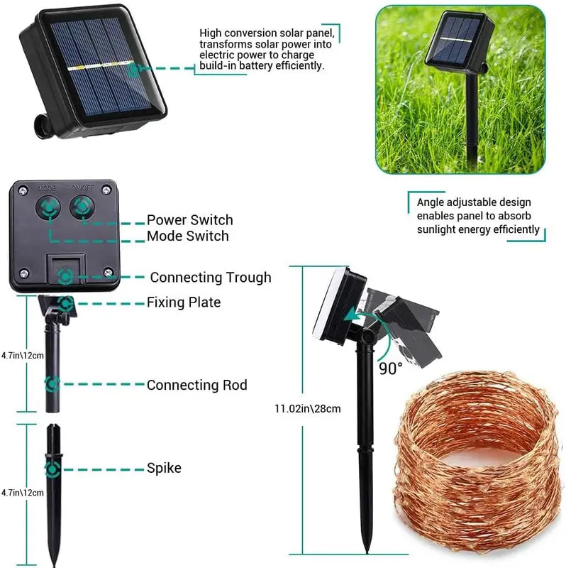 Flacchi 1-Pack Solar Outdoor String Lights | Buy 1 Get 1 Free