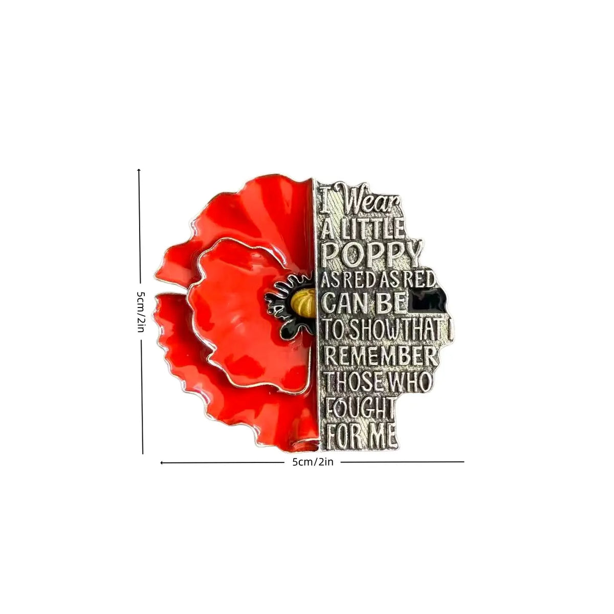 Poppy Remembrance Brooch Pin Engraved Honor Poem Badge For Suit Lapel | Buy 1 Get 1 Free