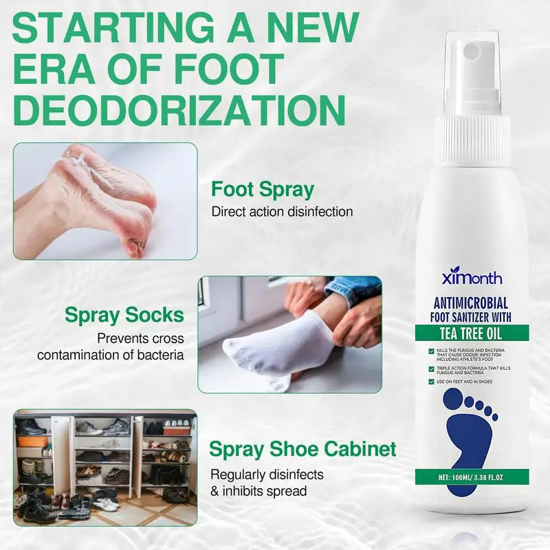 Natural Tea Tree Anti-Fungal Foot Odor Relief Spray | Buy 1 Get 1 Free