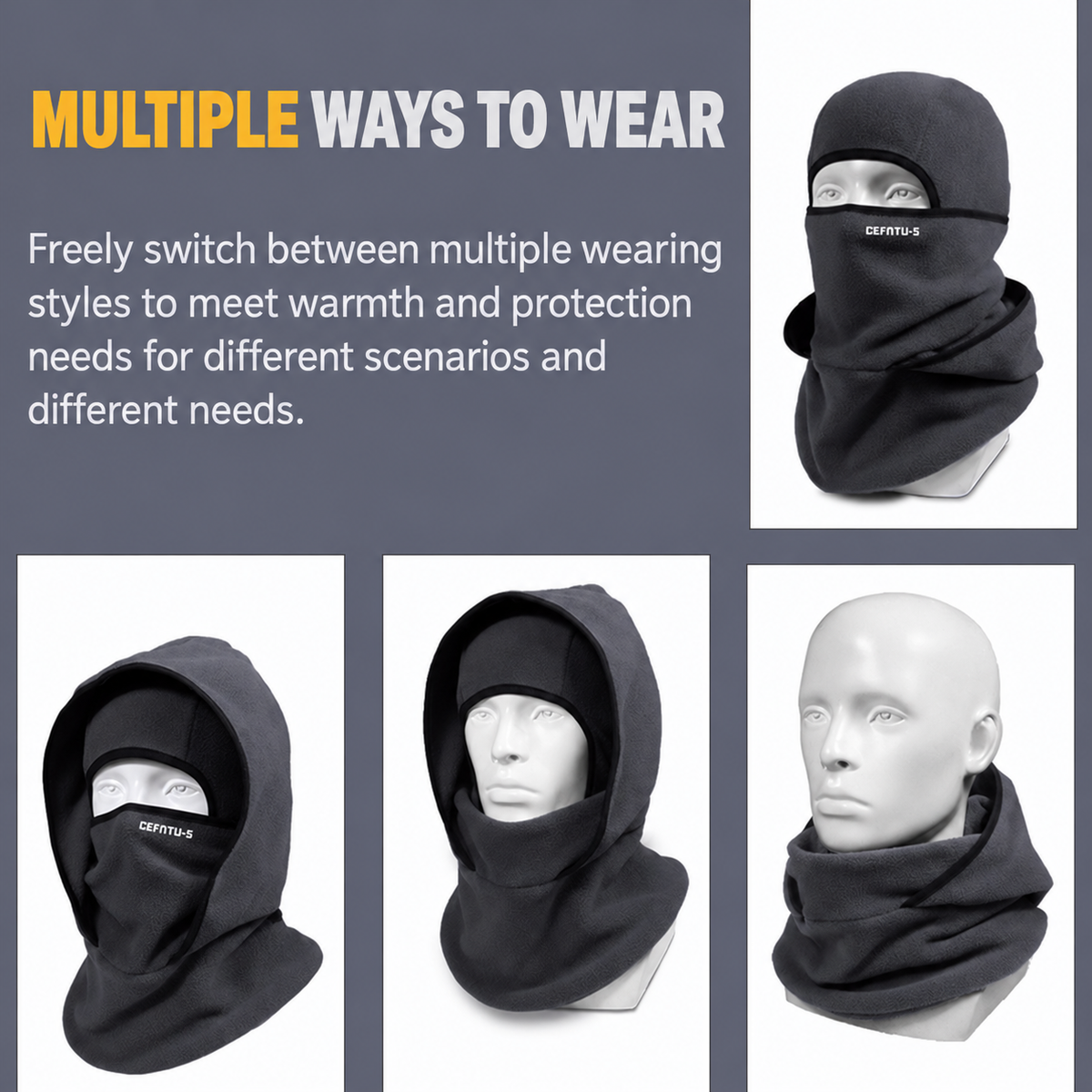 Thermal Fleece Balaclava Windproof Winter Ski Mask