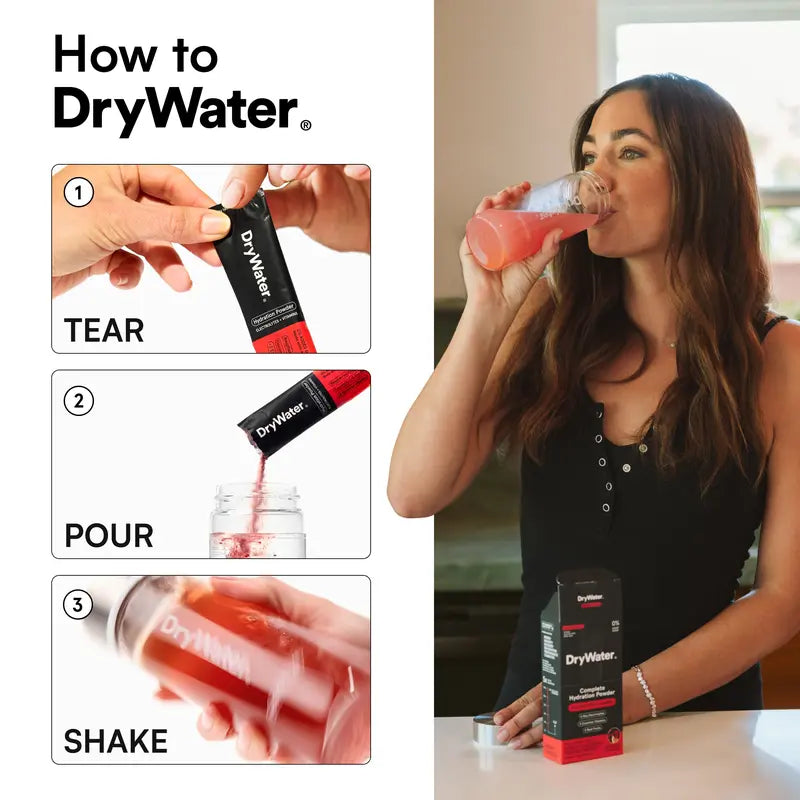 DryWater 12ct Daily Hydration Powder Packets | Buy 1 Get 1 Free
