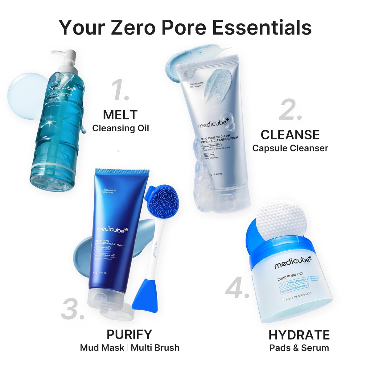 Zero Pore Blackhead Mud Mask AHA BHA PHA Clay Facial Cleanser