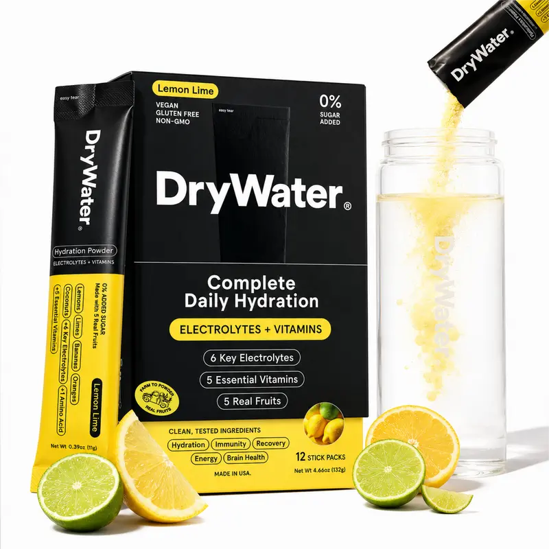 DryWater 12ct Daily Hydration Powder Packets | Buy 1 Get 1 Free