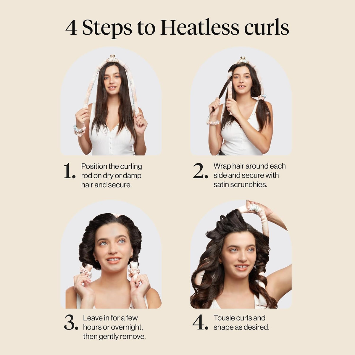 Kitsch Satin Heatless Curling Set - Heatless Hair Curler To Sleep In | Buy 1 Get 1 Free