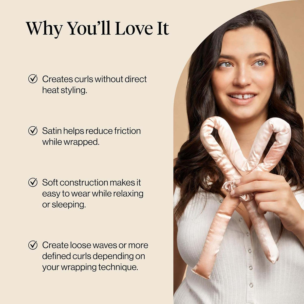 Kitsch Satin Heatless Curling Set - Heatless Hair Curler To Sleep In | Buy 1 Get 1 Free