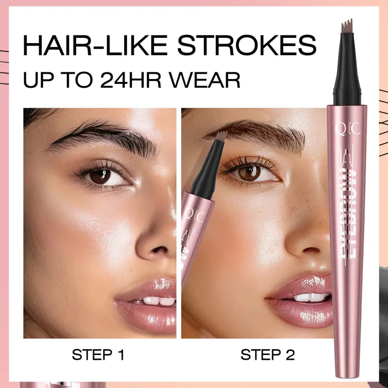4-Tip Microblading Eyebrow Pen for Natural Hair-Like Strokes