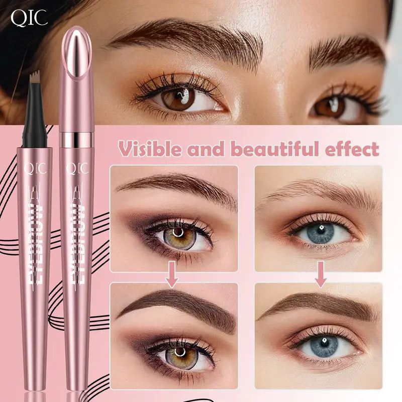 4-Tip Microblading Eyebrow Pen for Natural Hair-Like Strokes