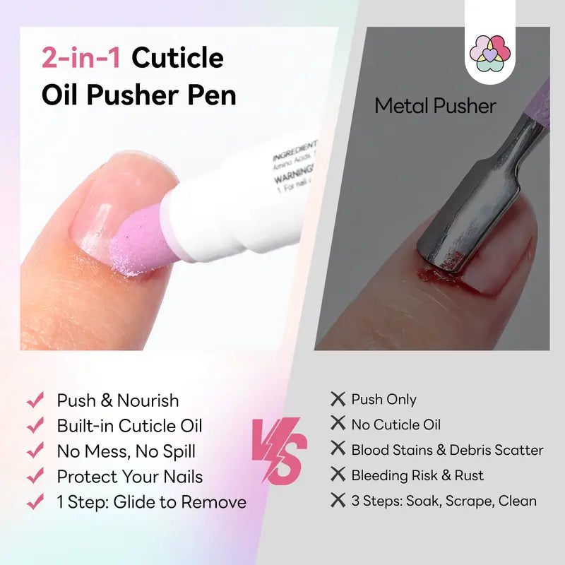 2-in-1 Ceramic Cuticle Remover Pen & Oil Pusher