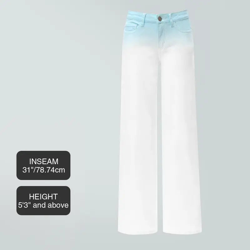 Ultra-Stretchy BBL Fit Wide Leg Denim Jeans with Tummy Control
