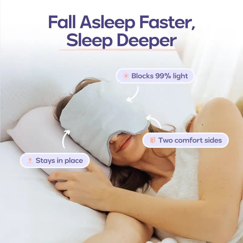 Weighted Sleep Mask with 99% Blackout & Dual Cooling-Plush Comfor