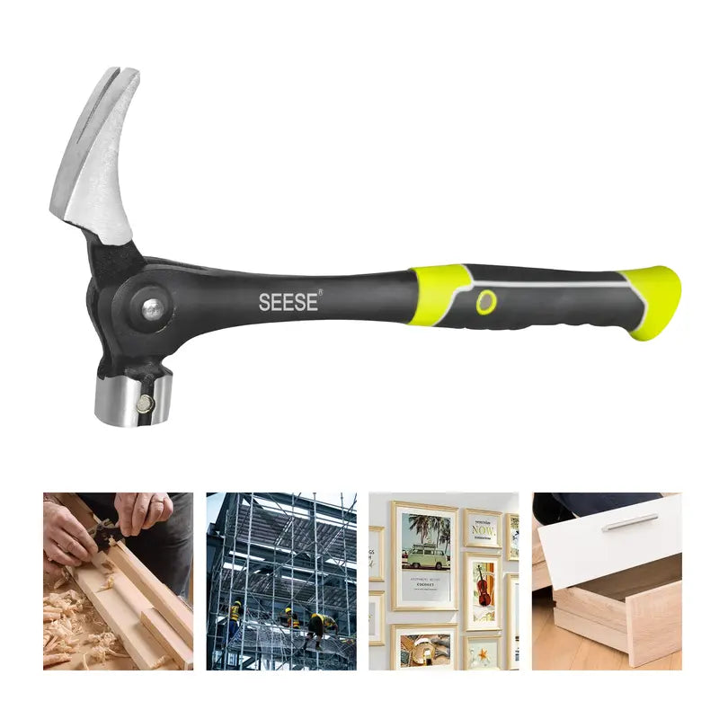 Adjustable Indexing Claw Hammer with Magnetic Nail Starter