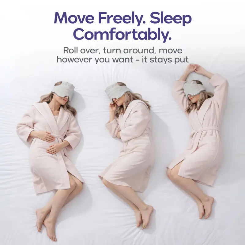 Weighted Sleep Mask with 99% Blackout & Dual Cooling-Plush Comfor