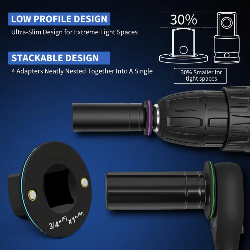 Ultra Low Profile Impact Socket Adapter Set