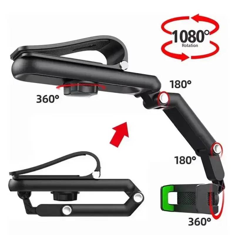 360° Retractable Sun Visor Car Phone Mount Holder