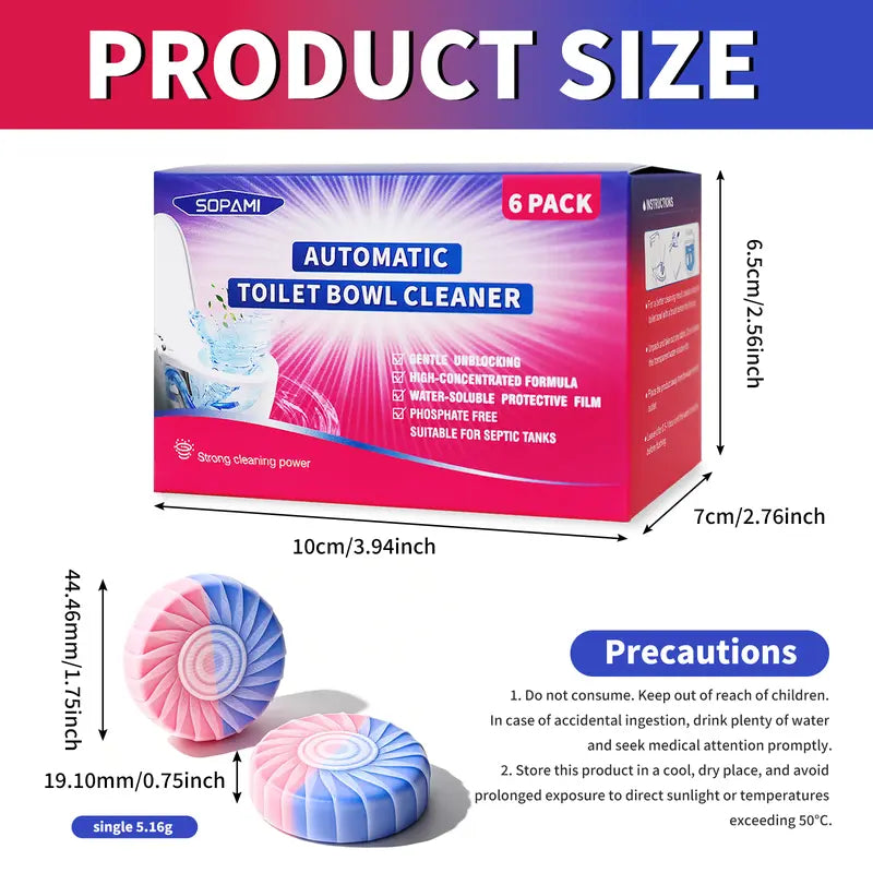 Automatic Toilet Bowl Cleaner Tablets – Deep Stain Removal & Instant Deodorizing