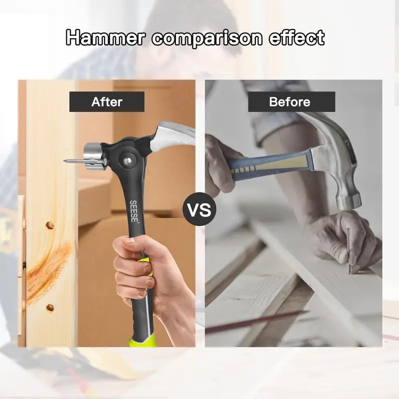 Adjustable Indexing Claw Hammer with Magnetic Nail Starter