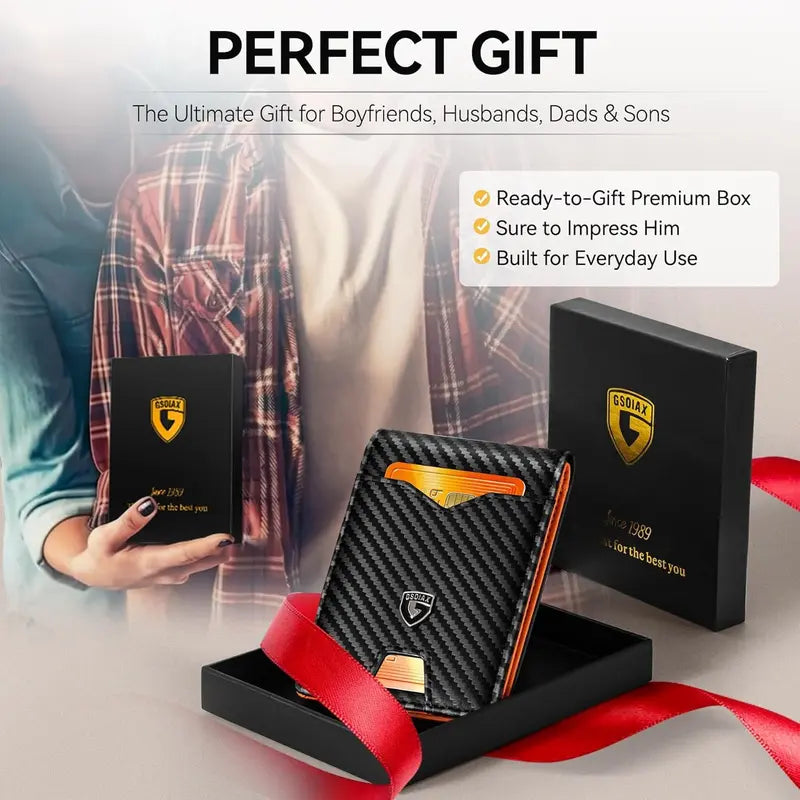 Ultra-Slim RFID Blocking Carbon Fiber Bifold Wallet