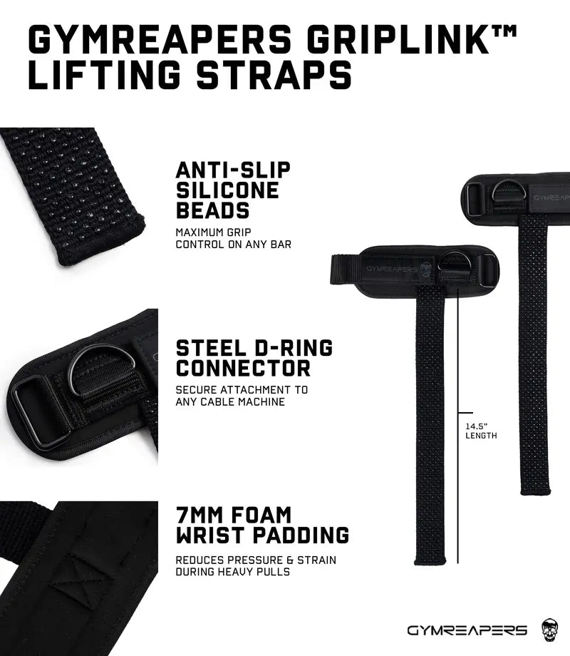 Pro Grip Lifting Straps with Neoprene Wrist Support for Heavy Pulls