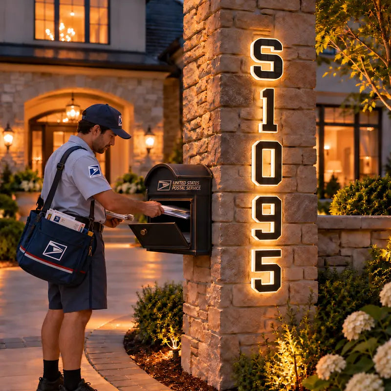 Ultra-Bright 6.7-Inch Solar Lighted House Numbers For High Night Visibility