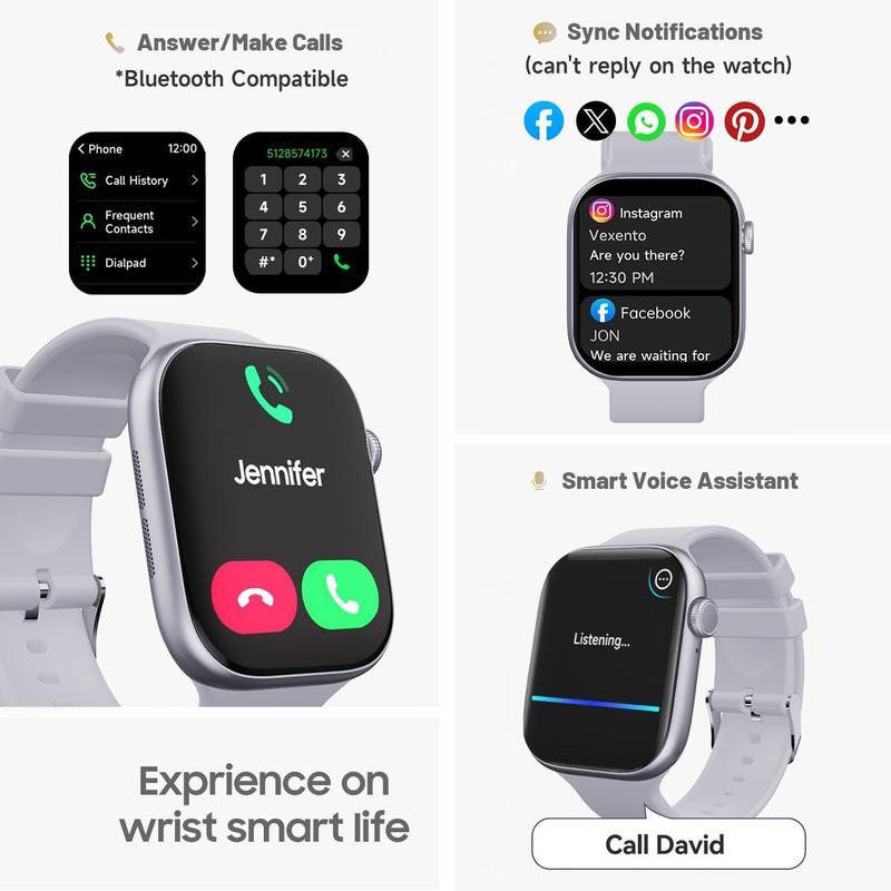 HD Touchscreen Smartwatch with Bluetooth Calling & Health Tracking