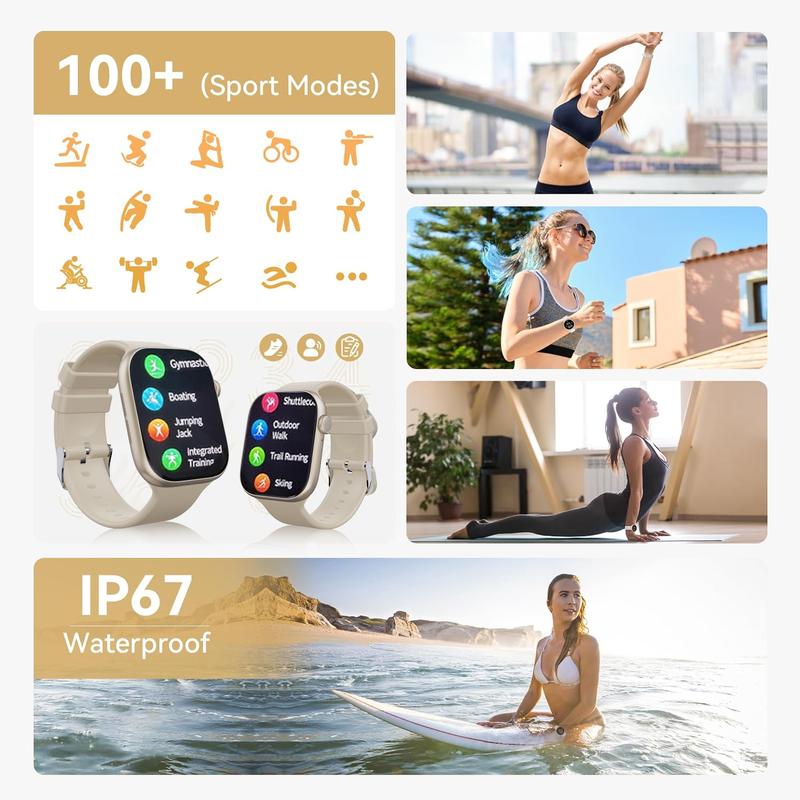 HD Touchscreen Smartwatch with Bluetooth Calling & Health Tracking