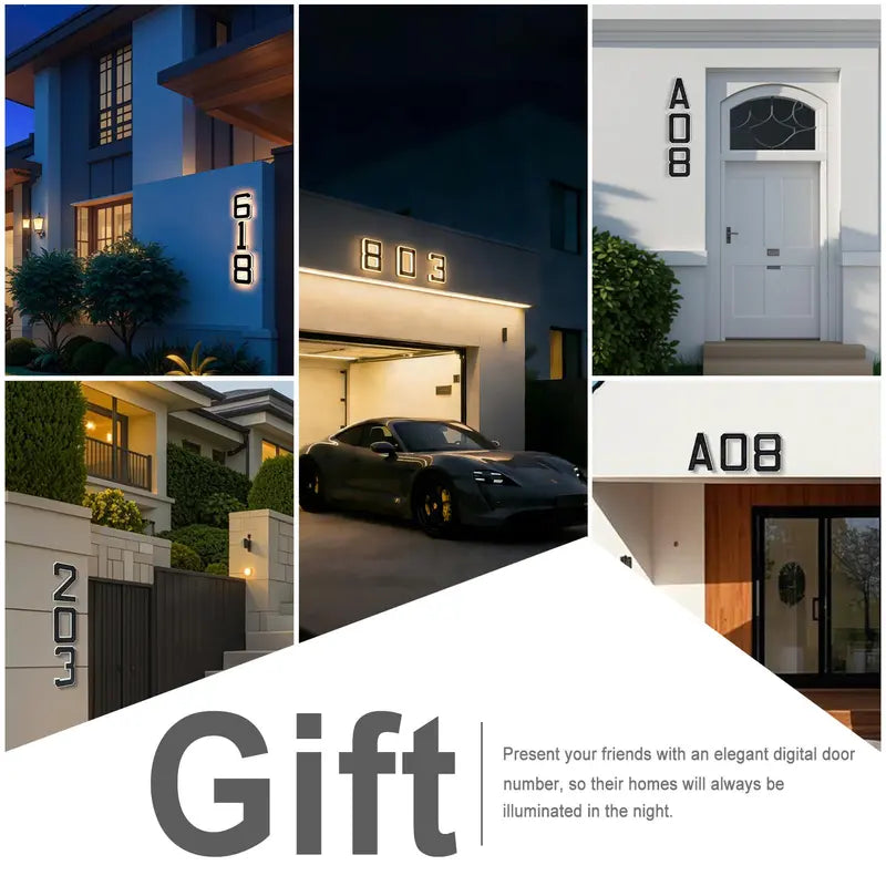 Ultra-Bright 6.7-Inch Solar Lighted House Numbers For High Night Visibility