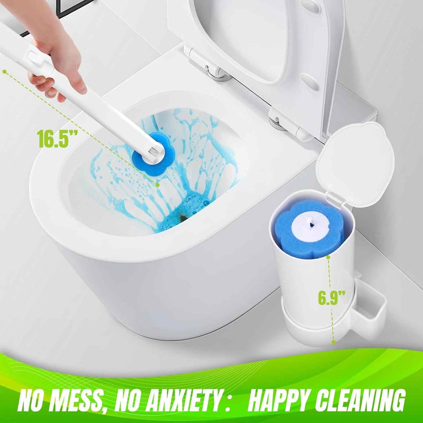 Disposable Toilet Bowl Cleaner System with Pre-Loaded Refills