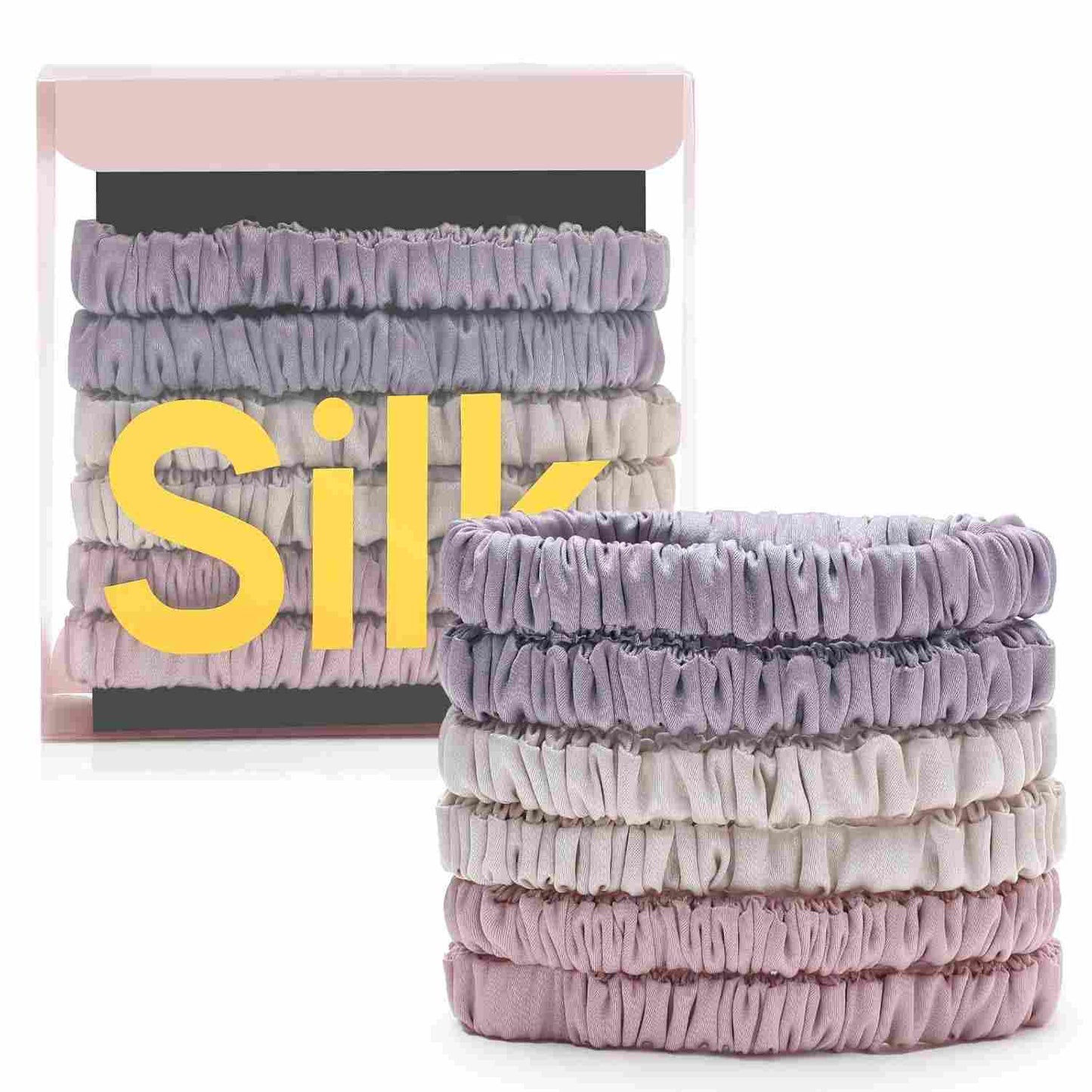 100% Mulberry Silk Scrunchies Set – Zero Damage & Anti-Frizz Hair Ties | Buy 1 Get 1 Free