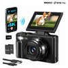 WIKICO 4K Digital Camera – 64MP, Flip Screen & Two-Battery Kit