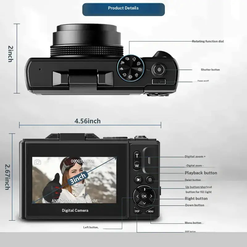 WIKICO 4K Digital Camera – 64MP, Flip Screen & Two-Battery Kit – original image 6