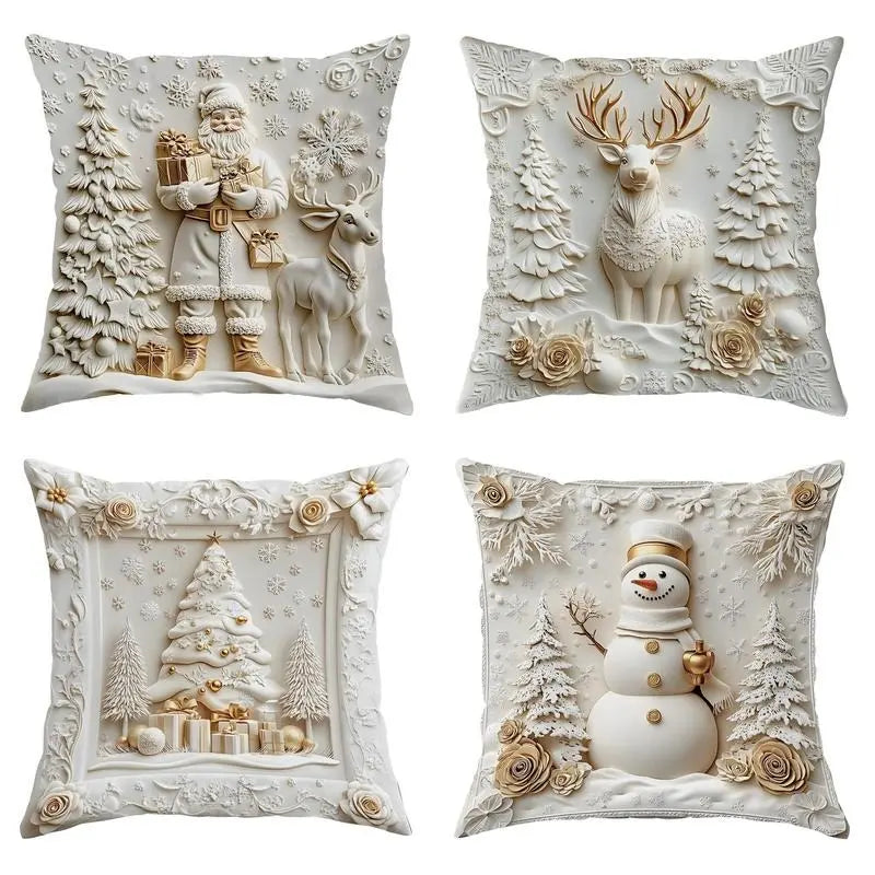 Christmas Throw Pillow Covers – Four-Piece Set – set 1