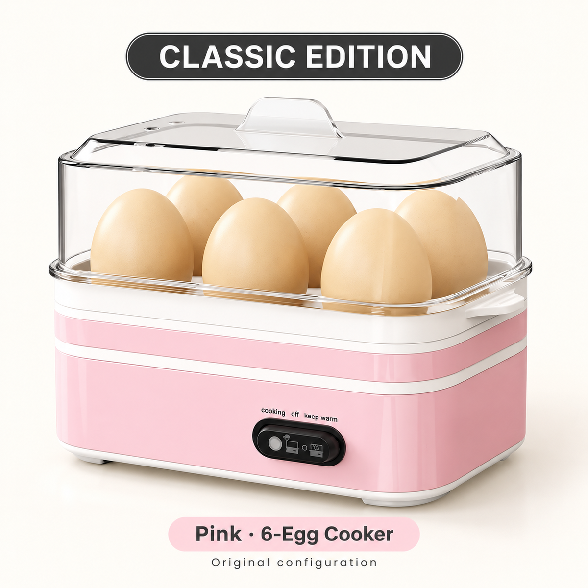 CLASSIC edition — Pink — one six-egg cooker