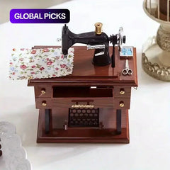 Vintage Sewing Machine Wind-Up Music Box