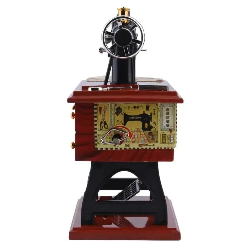 Vintage Sewing Machine Wind-Up Music Box original product photo 9