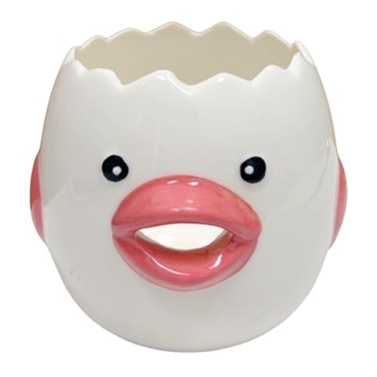 Ceramic Chicken Egg Separator - Two-Piece Set - Pink