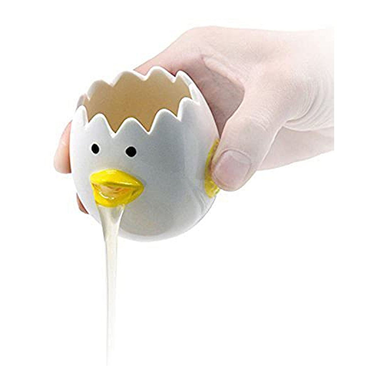 Ceramic Chicken Egg Separator - Two-Piece Set - Yellow