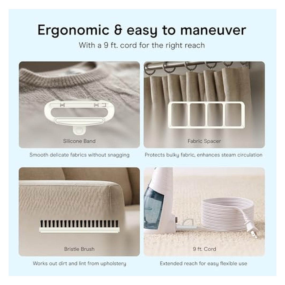 Handheld Garment and Upholstery Steamer – Blue original product photo