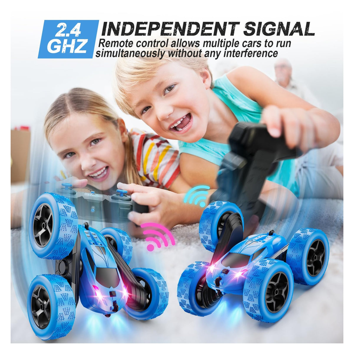 QUNREDA 4WD RC Stunt Car with USB-C Batteries — source image 3